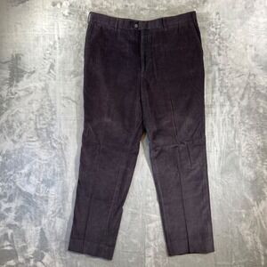 Linea Naturale Straight Dress Pants Men's Size‎ 40 Black Corduroy Cotton